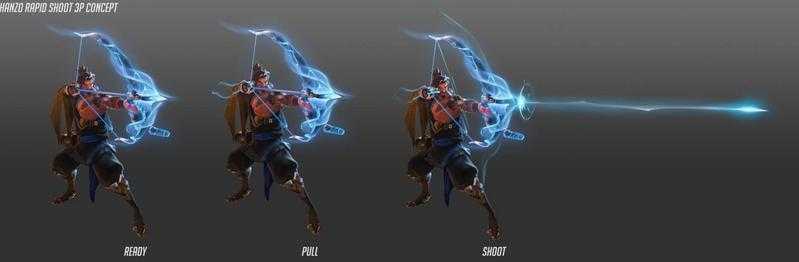 Arte de la nueva habilidad de Hanzo, "tormenta de flechas".