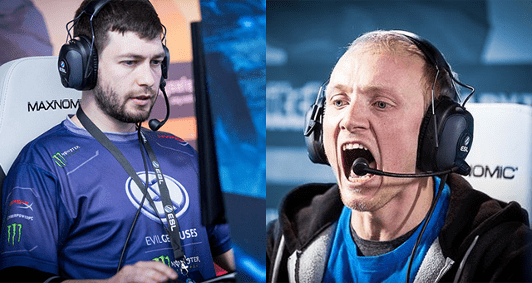 De izquierda a derecha, los ex jugadores de EG Fear y Misery. Ambos quedan fuera del nuevo equipo galáctico de Evil Geniuses.