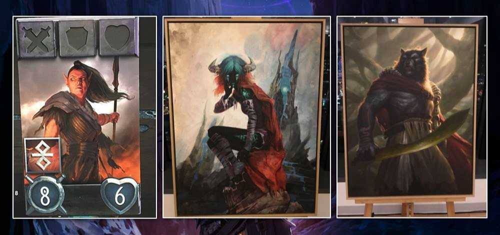 Los nuevos héroes Mars y Grimstroke se han colado en el plantel de héroes del Dota 2 antes que estos nuevos personajes de Artifact (de izquierda a derecha: Sorla Khan, Kanna y Rix)