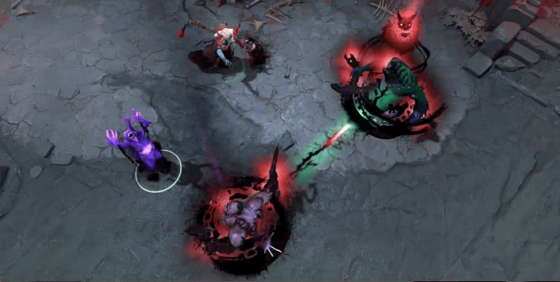 En la imagen Bane utiliza su Garra del Diablo en dos enemigos afectados por la habilidad definitiva de Grimstroke