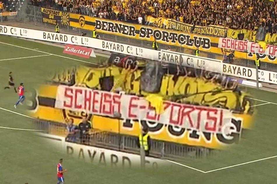 Protesta contra los eSports Young Boys vs FC Basilea