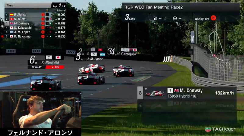 Fernando Alonso liderando frente al resto de sus compañeros de equipo de Toyota Gazoo