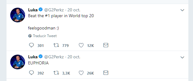 Tweets de "Perkz" al acabar el encuentro