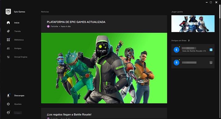 Nueva actualización de la plataforma de Epic Games.