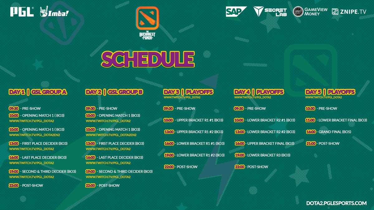 Horario The Bucharest Minor Dota 2