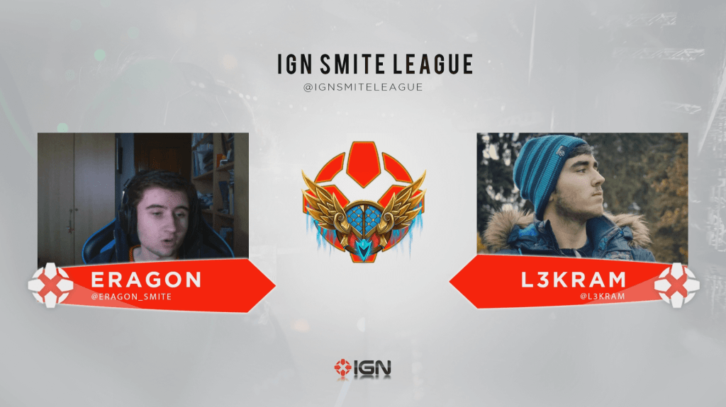 Eragon y L3kram debutaron en la IGN Smite League con el primer partido de la tarde. | Propiedad: IGN Smite League