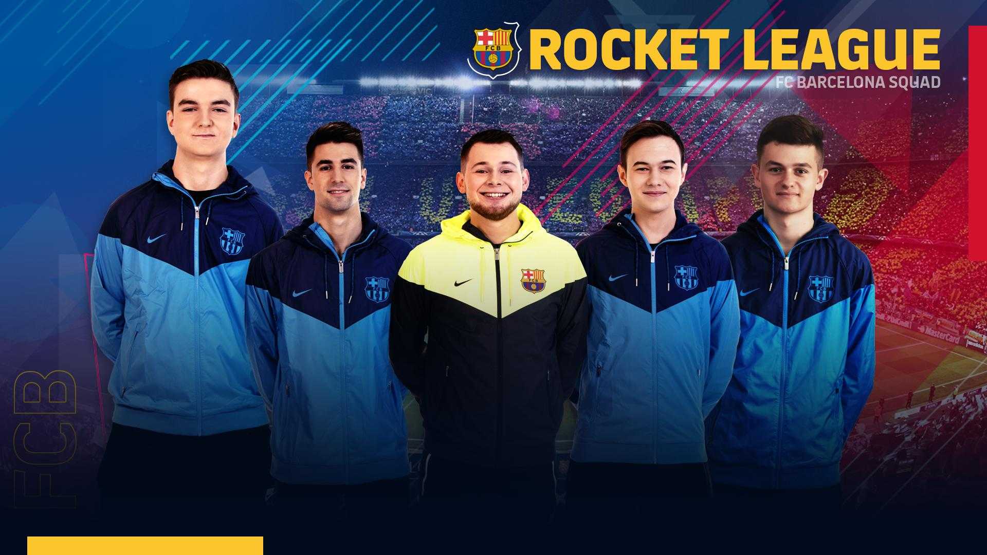 Deevo, ByMateos (Sub), Roken (Mánager), Bluey y Alpha, el nuevo equipo de esports del FC Barcelona.