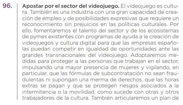 Propuestas de Unidas Podemos para potenciar el sector del videojuego