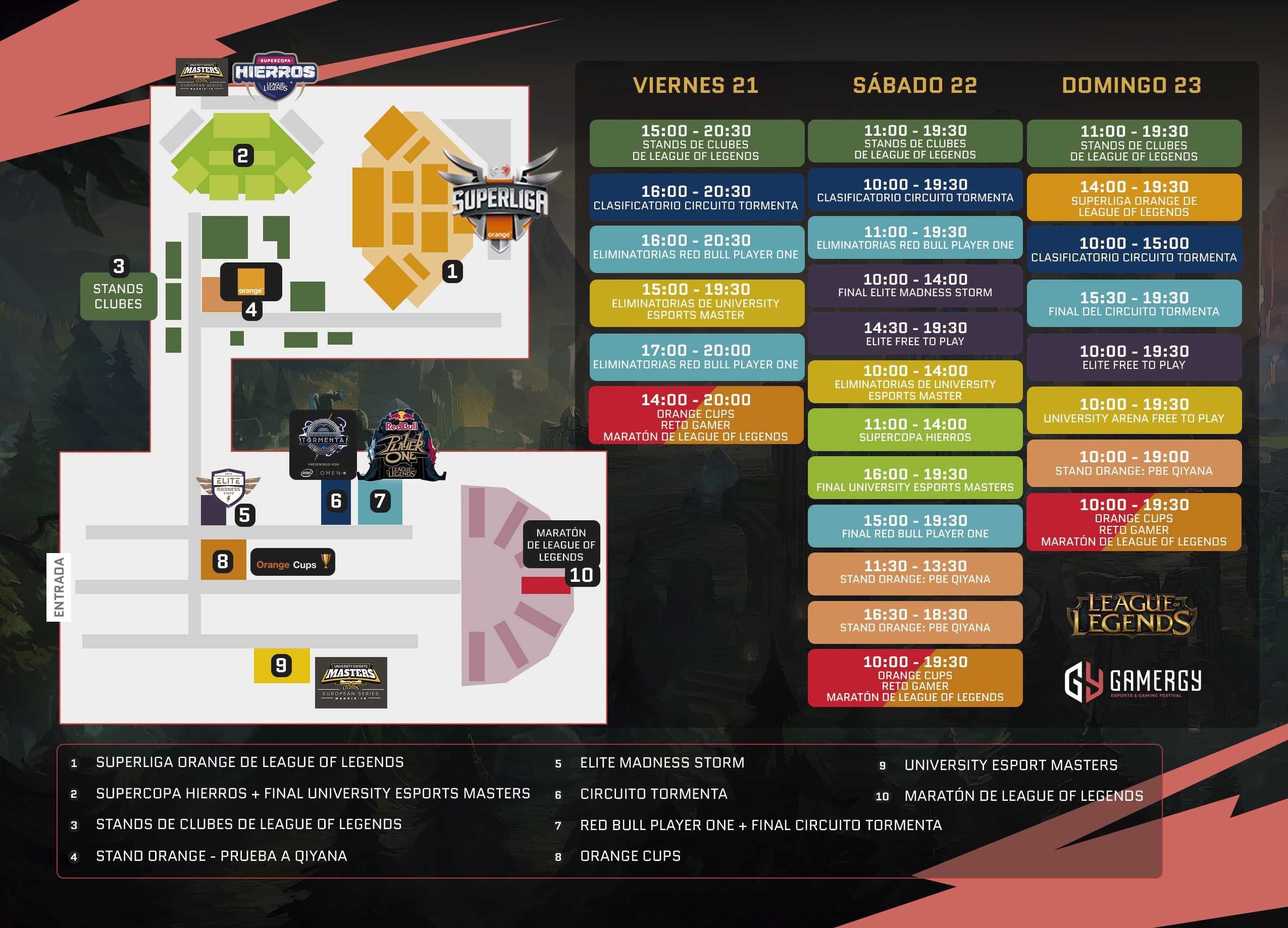 Horarios competiciones de League of Legends en Gamergy