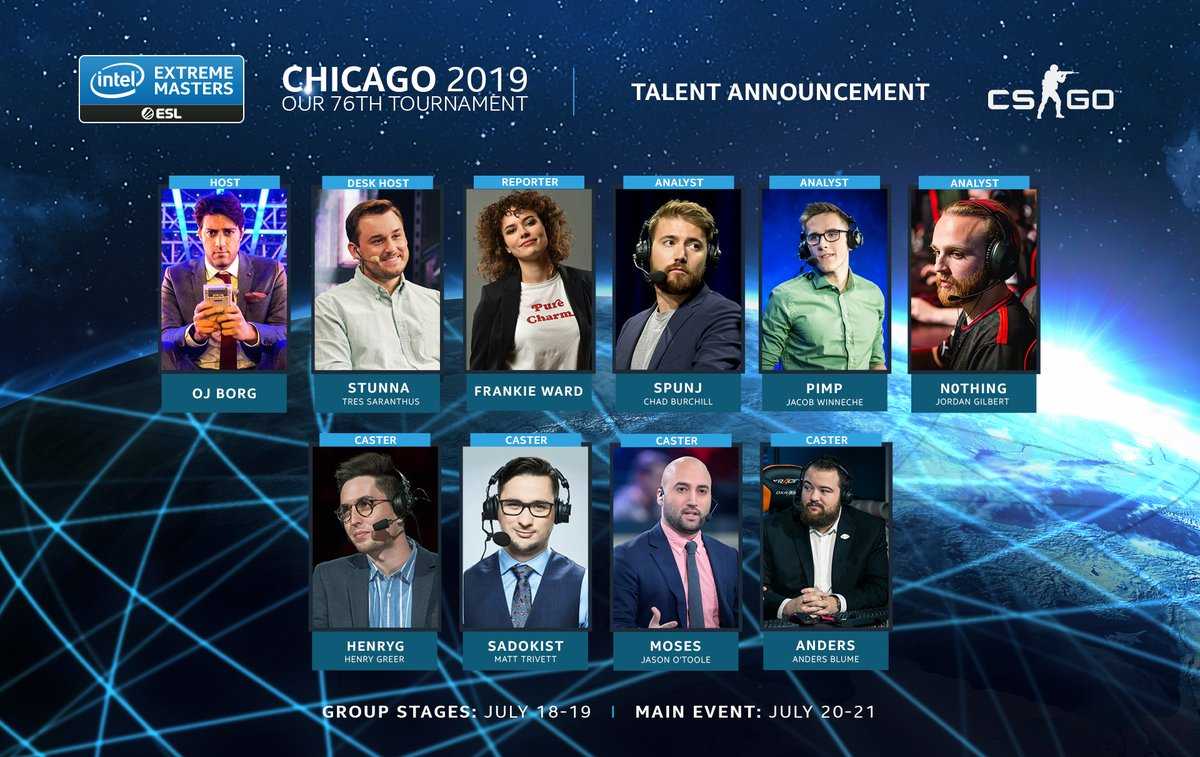 Equipo de casters y analistas de la IEM Chicago