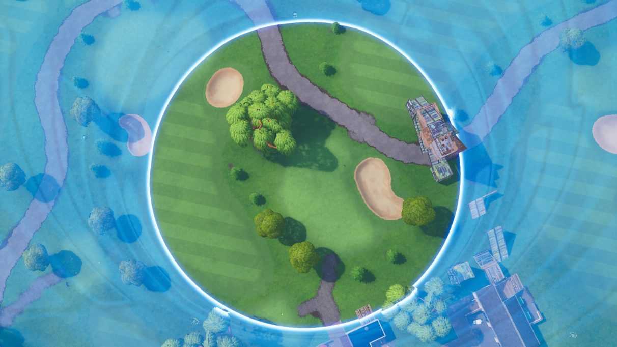 Tormenta vista desde arriba de Fortnite.