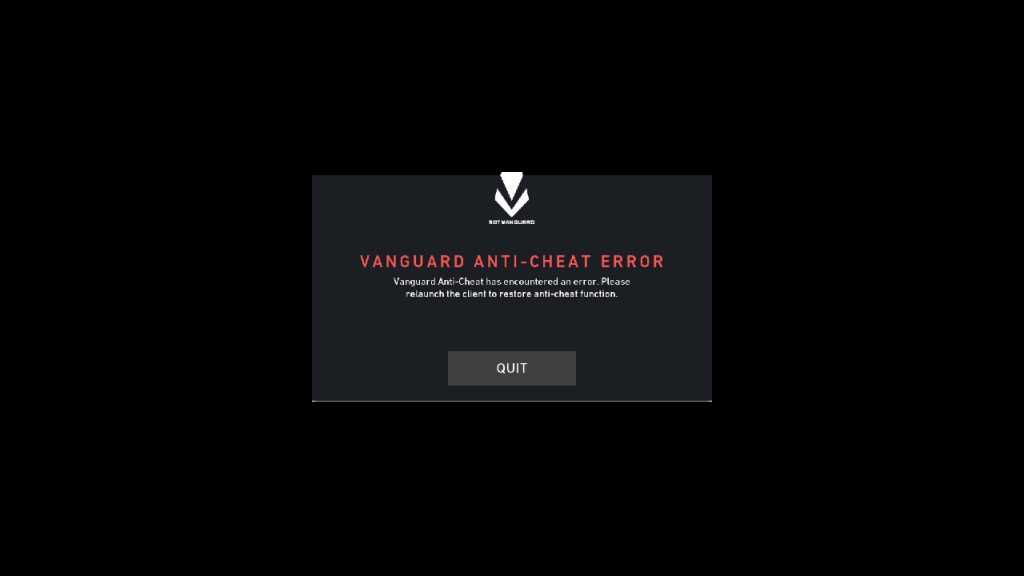 Error del sistema antitrampas de riot