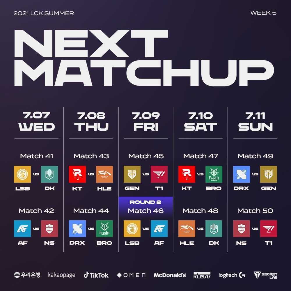 LCK Calendario Semana 5