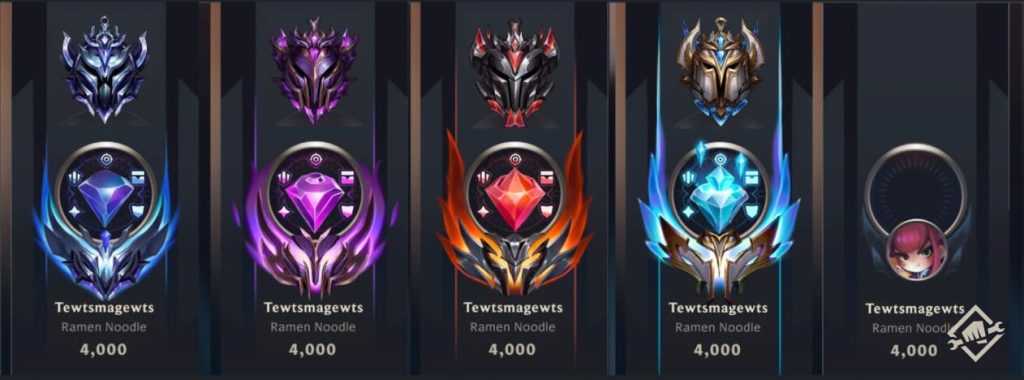 Rangos de diamante a challenger