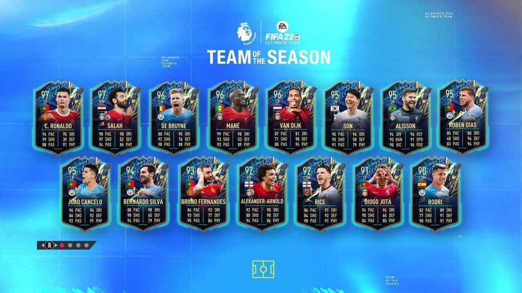 TOTS de la Premier League en FIFA 22