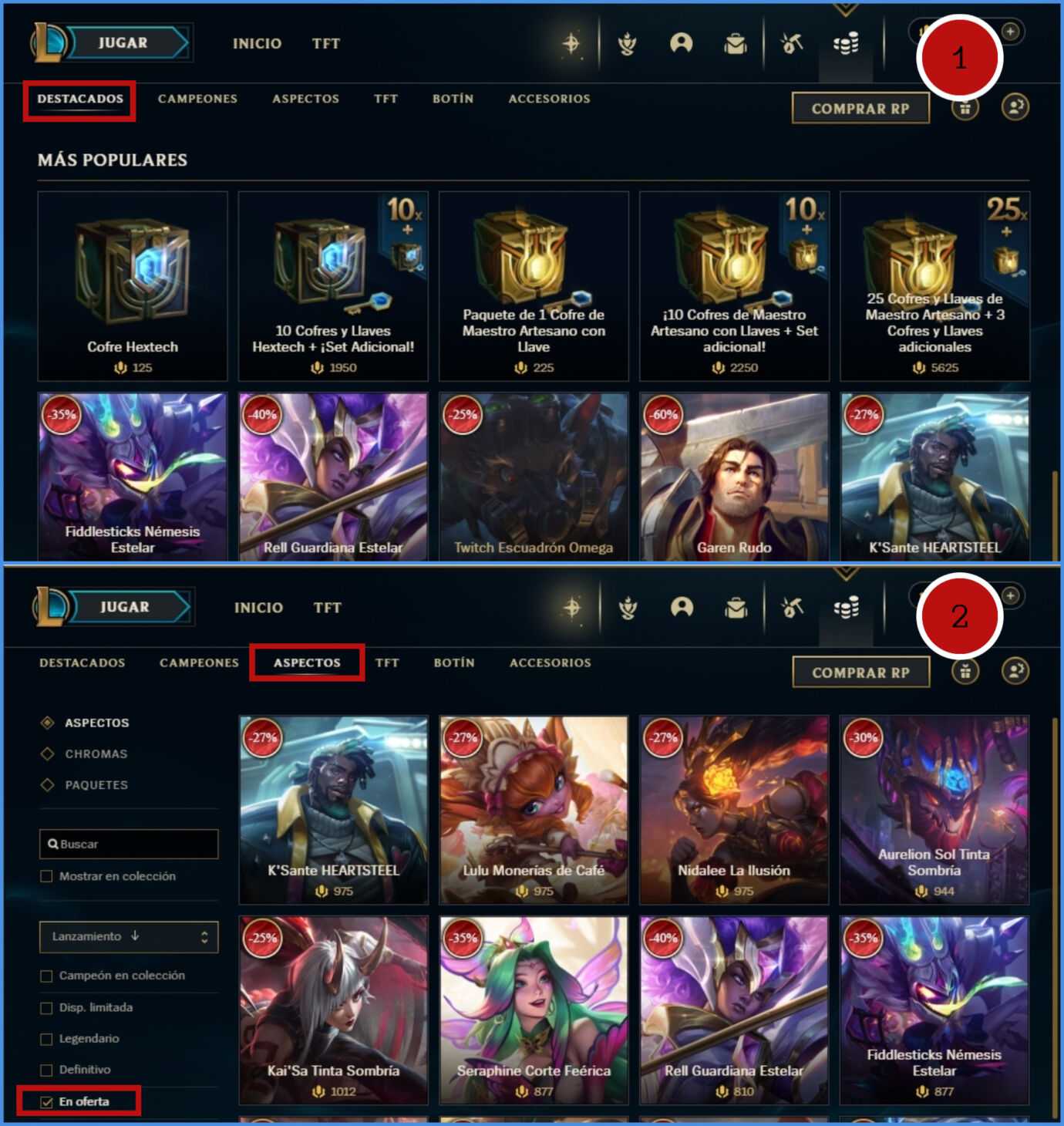 Skins Oferta League of Legends Tienda